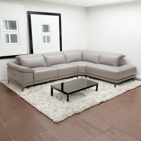 Corrigan Studio® Llerena 4 Piece Leather Power Reclining Chaise